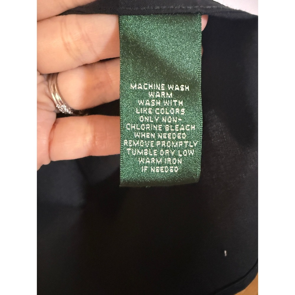 Lauren Ralph Lauren Button Down Shirt Women XL Black Non-Iron capsule wardrobe - Picture 6 of 7